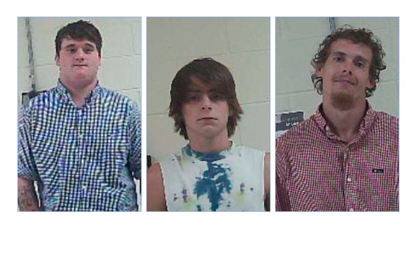 Michael Blaine Gill, Travis Allen James, Jr., and and Joshua Wilkerson were arrested last week in connection with a four-wheeler theft at a small engine repair shop in August.